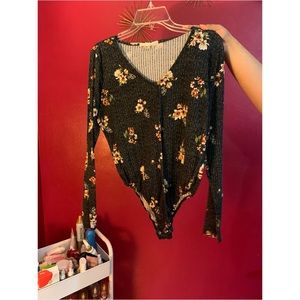Floral long sleeve bodysuit